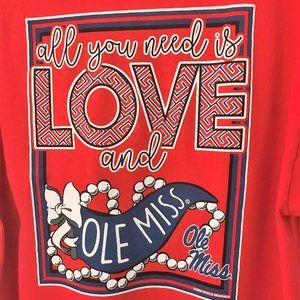 Red Ole Miss T Shirt with Illustration